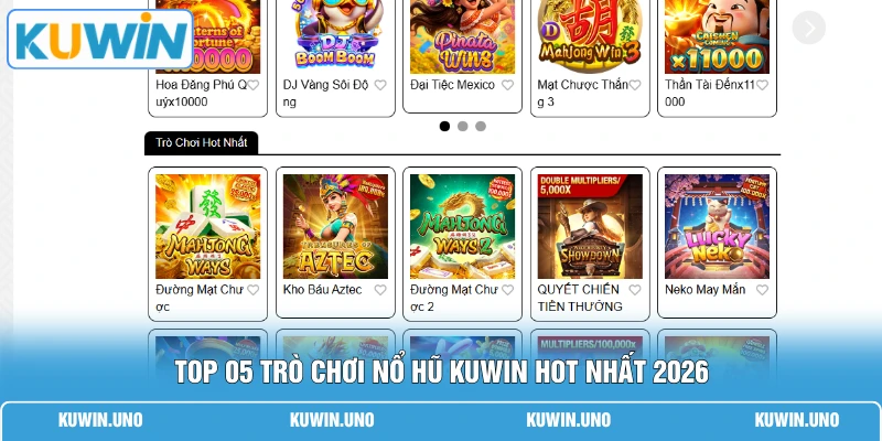 Nổ Hũ KUWIN 2 Top 05 trò chơi nổ hũ KUWIN hot nhất 2026